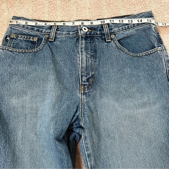 Vintage Y2K Express Extreme Flare Denim Jeans Mid Wash Size 9/10R 90's - Picture 6 of 13